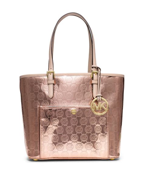 michael kors purse with roses on the side|Michael Kors gold handbag sale.